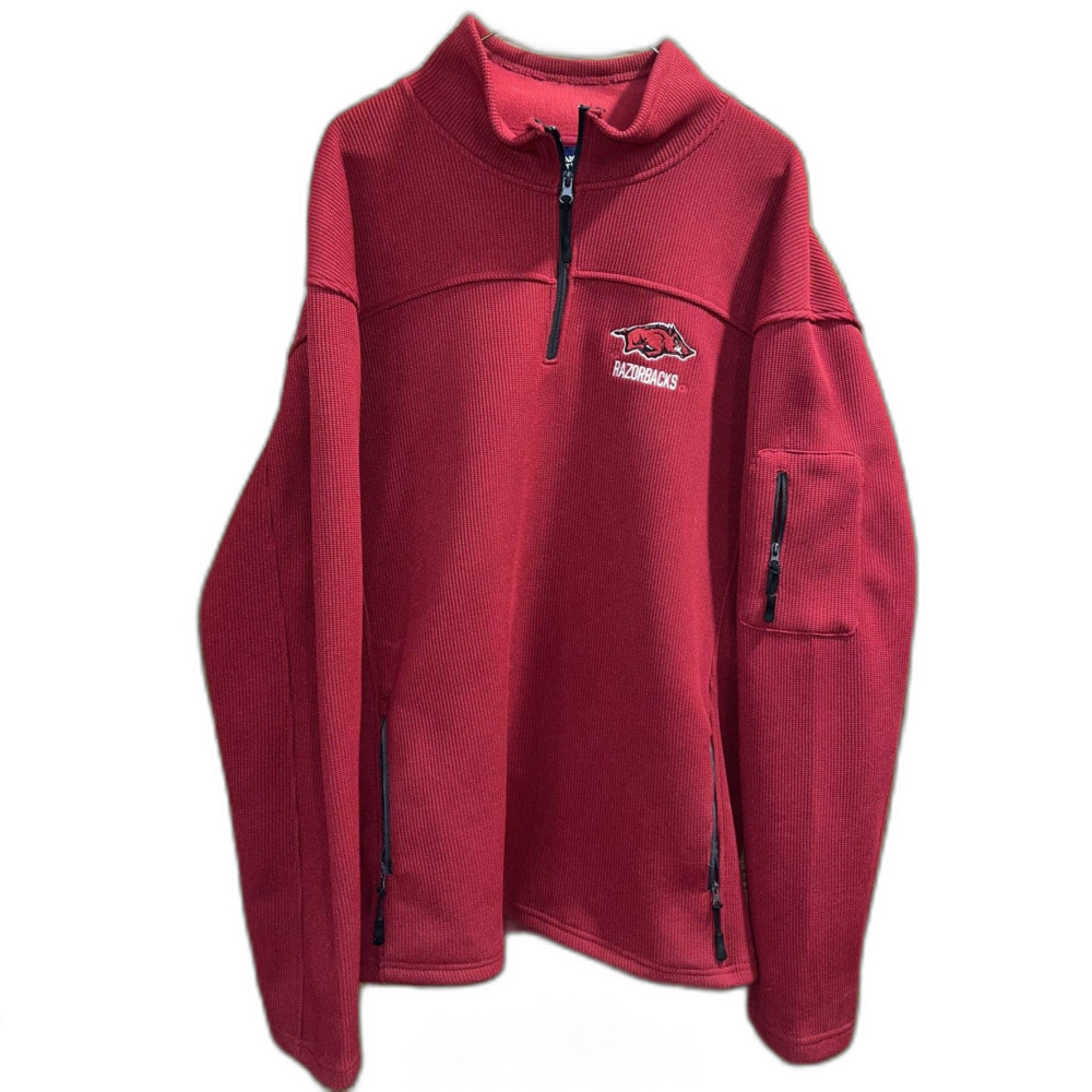 Arizona Razorbacks Embroidered Quarter Zip Sweater Jacket Campus Heritage XXL